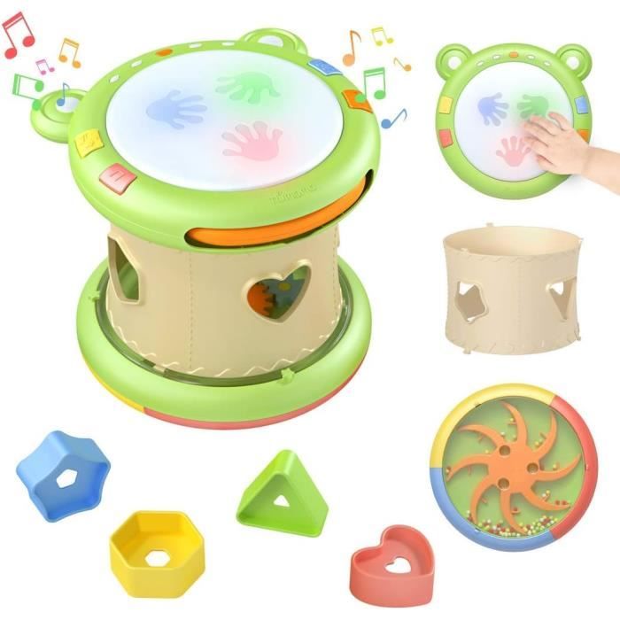 Jouet Musical en Bois De Tambour Tournant - Arc en CielRotation pour Jouet Musical en Bois De Tambour Tournant - Arc en CielRotation pour