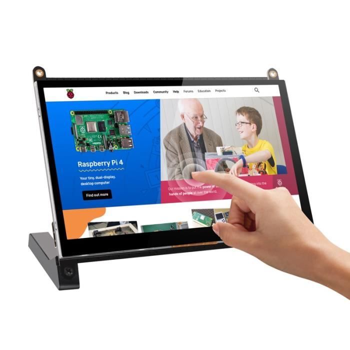 Moniteur Portable UPERFECT Écran Tactile Raspberry Pi 7 Ppouces 1024X600 Avec Double Haut-Parleurs Écran IPS Capacitif Portable Avec