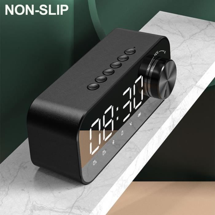 Radio-Réveil Numérique Bluetooth Avec Haut-Parleur, Appel Bidirectionnel Et Éclairage Réglable - Or Rose
