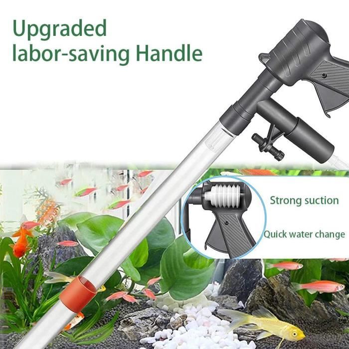 Meilleurs prix pour VGEBY Aspirateur d'aquarium 5 en 1 Gravel Cleaner Outils de nettoyage pour réservoir à poissons