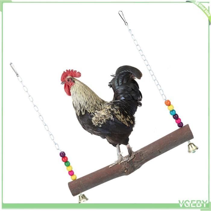 Comparer les prix de Jouet Balançoire en Bois Naturel pour Poules, Perroquet, Cage à Suspendre, Jouet d'exercice pour Poules