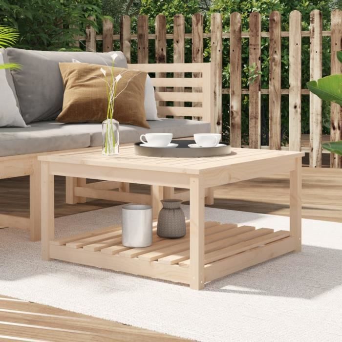 vidaXL Table de jardin 825x825x45 cm de pin
