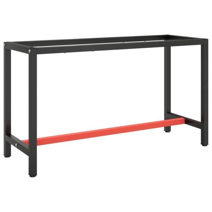 Cadre de banc de travail - VIDAXL - Noir et rouge mat - 140x50x79 cm - Métal - Résistant