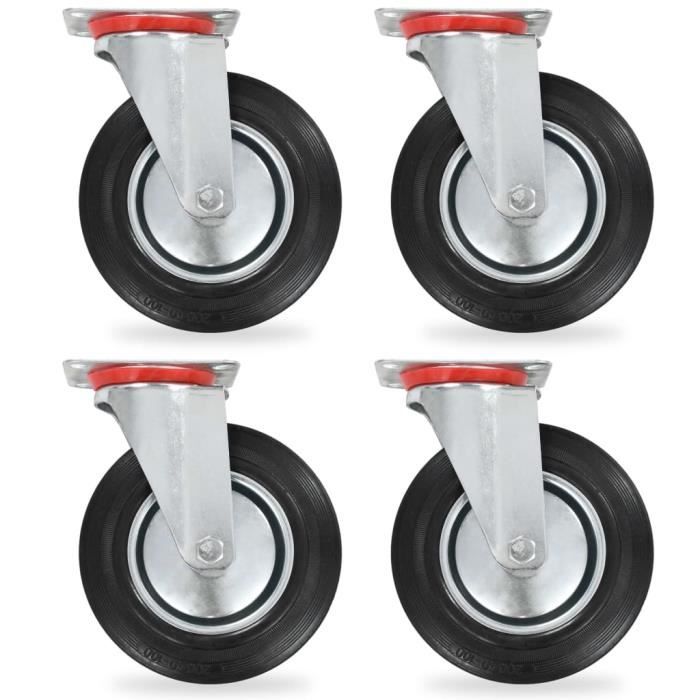 vidaXL Roulettes pivotantes 4 pcs 200 mm - vue 2