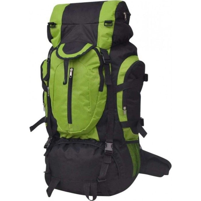 vidaXL Sac à dos de randonnée XXL 75 L Noir et vert