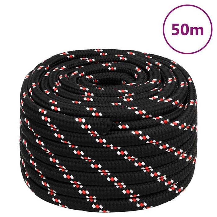 Corde De Bateau Noir 4 Mm 50 M En Polypropylène - Résistante Et Polyvalente