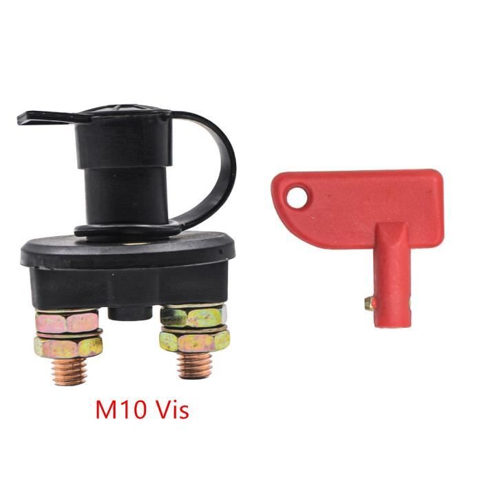 M10 Vis Coupe Circuit Batterie 6V/12V/24V pour Moto Auto Camping Car Interrupteurs Batterie Voiture avec Une Clé Amovibles, 200A