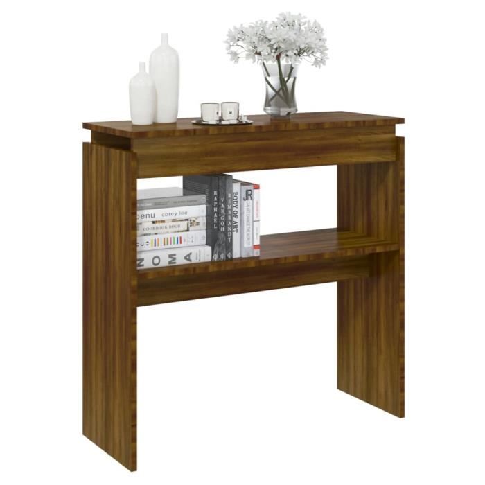 GES - Tables d'appoint - Table console Chêne marron 80x30x80 cm Bois d ...