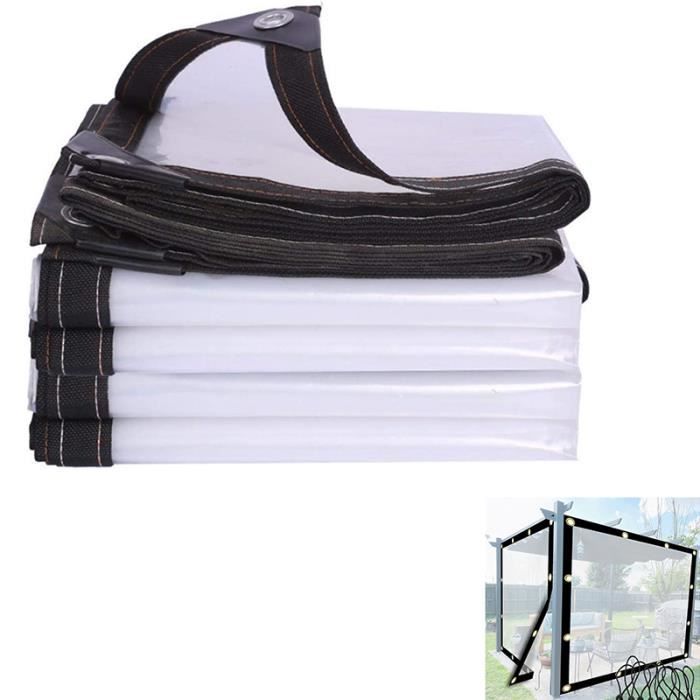 2x4m Tissu de Pluie Transparent Bâche Transparente Imperméable avec Œillets Preuve Déchirure et Déchirure pour Roof Camping Outdoor