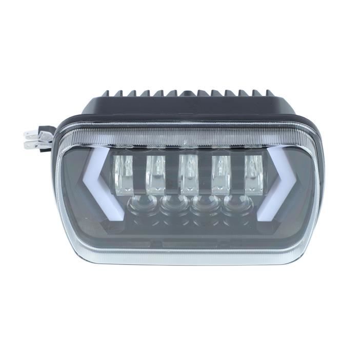 Phare LED de moto, 3000LM tête de mort, phare LED angel eye 7 pouces
