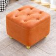 Repose-pieds pouf tabouret décoratif tabouret de loisirs repose-pieds carré pour chevet salon canapé appartement orange-1