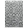 Tapis de Salon motif de grille 3-D design bouclé à poils ras Gris 60 x 110 cm-1