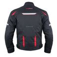 Blouson Moto Textile Protections CE Impermeable Sport étanche Rouge 3X-1