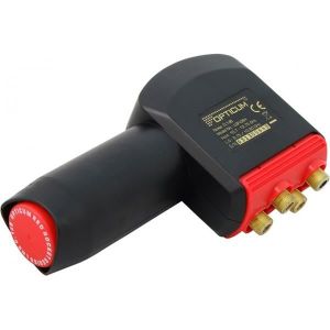 LNB HD404 Quad Full HD 4K | 4 Uscite Con 0,1dB | Compatibile Astra/Eutelsat/Hotbird | 8 Spine F Gold Incluse