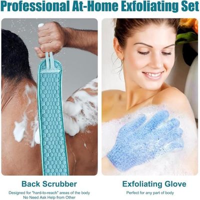 Sangle Lave-dos Et Gants Massage & Peeling Sichler Beauty - Pour Visage Et Corps - Soin Et Exfoliation, Neuf