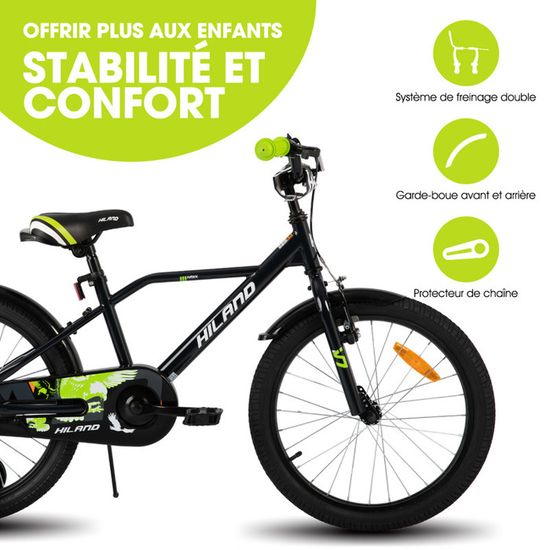 Vélo Enfant 20/24 Pouces HILAND – 6 Vitesses, Porte-bagages, Feux – Garçons Et Filles 7-10 Ans Et Plus