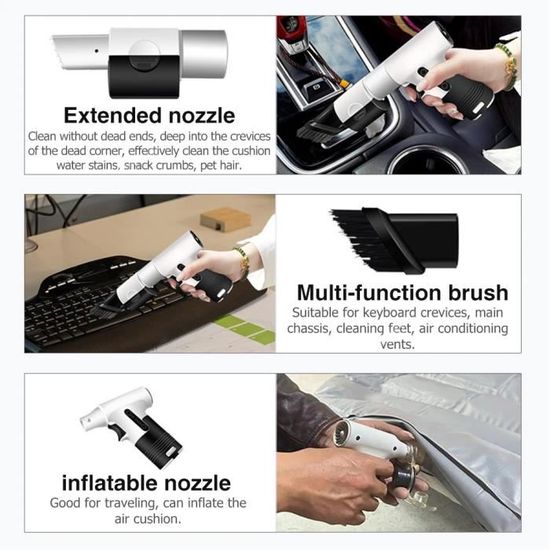 Souffleur Air Comprimé AKLIFFE 120000 TR/Min - Nettoyeur PC Clavier 7800mAh Avec LED