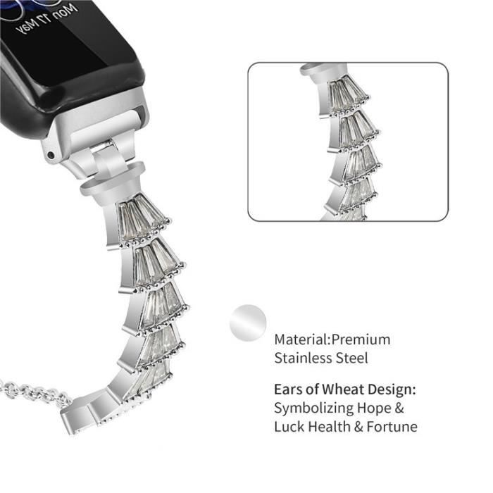 Bracelet de Montre en M tal avec Strass Pour Fitbit Inspire