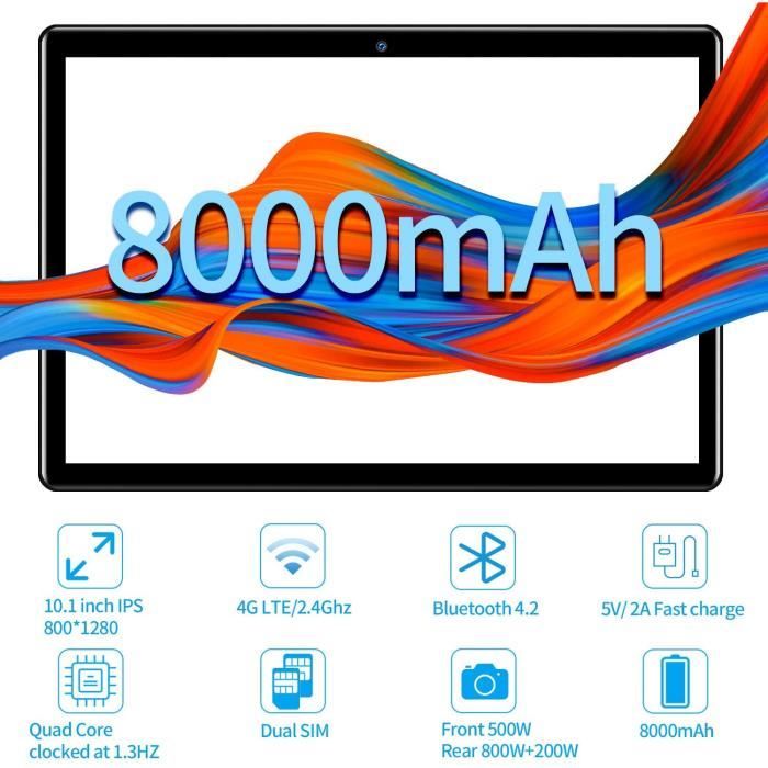 4G Tablette Tactile 10 Pouces-Android 9.0-4Go+64Go-Doule1
