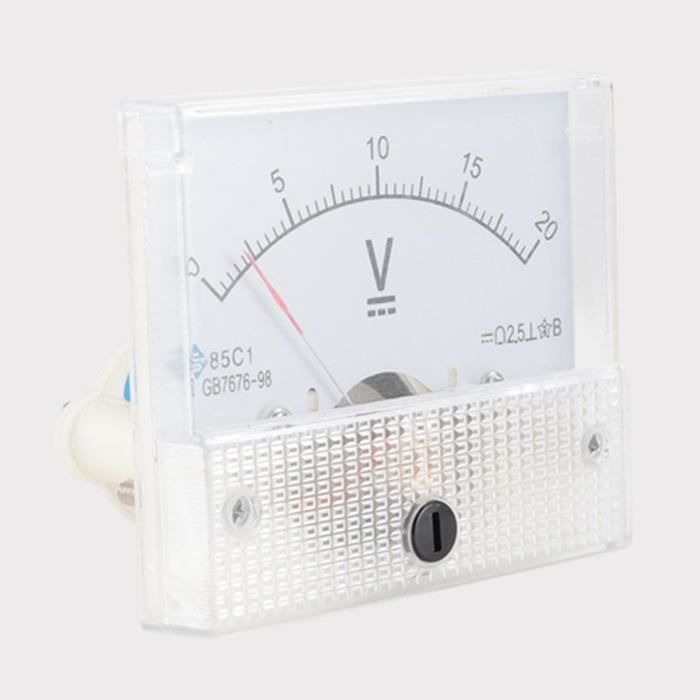 Voltmètre 85C1 DC 0-20V 0-50V 0-100V 0-300V 0-500V Rectangulaire Classe 2.5  Analogique Groupe Volt Mètre de Tension DC 0 à 20 V - Achat / Vente  Compteur de tension CC - Cdiscount