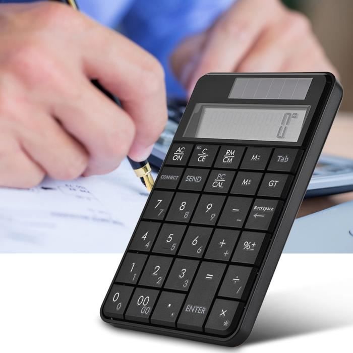 Pavé Numérique 22 Touches LenTLy Sans Fil USB 2.4G - Clavier Ergonomique Rechargeable Pour PC, Argent Noir
