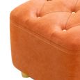 Repose-pieds pouf tabouret décoratif tabouret de loisirs repose-pieds carré pour chevet salon canapé appartement orange-2