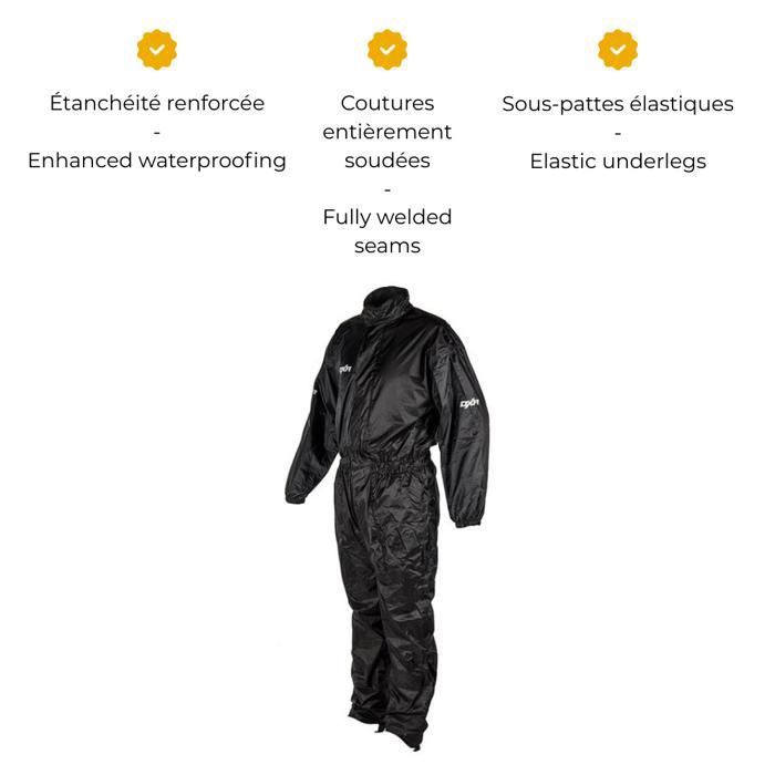 Bandes Réfléchissantes Sécurité Combinaison Anti-Pluie Moto A-pro - Nylon Étanche, Doublure Réfléchissante, Taille L, Bleu Combinaison Motard étanche Réfléchissante