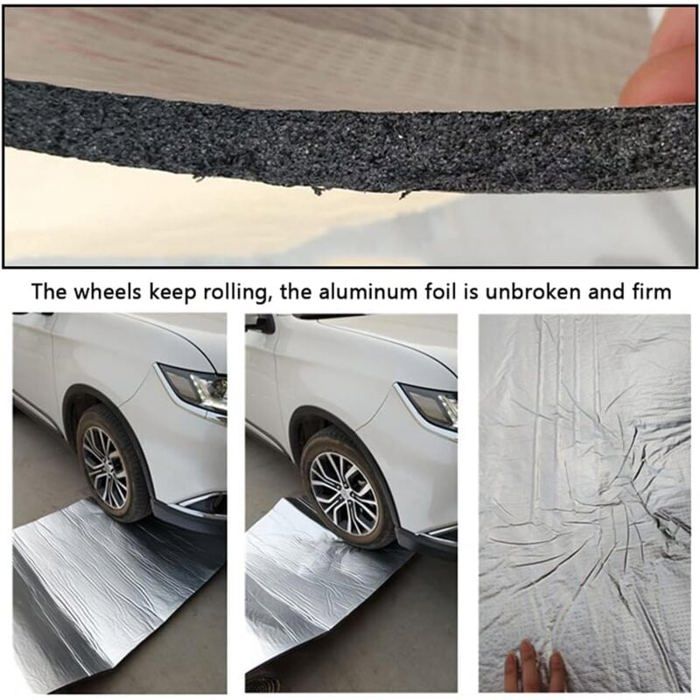 20 Pièces Isolant Phonique Et Thermique Voiture 40x25cm – Tapis Anti-Bruit Moteur, Portes, Toit – Aluminium + Caoutchouc Imperméable