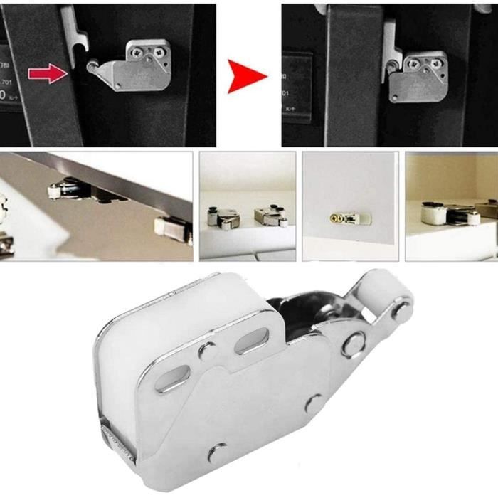 Serrure de fermeture de porte, verrouillage de glissière de sécurité à  bouton de ressort automatique pour armoire, intérieur