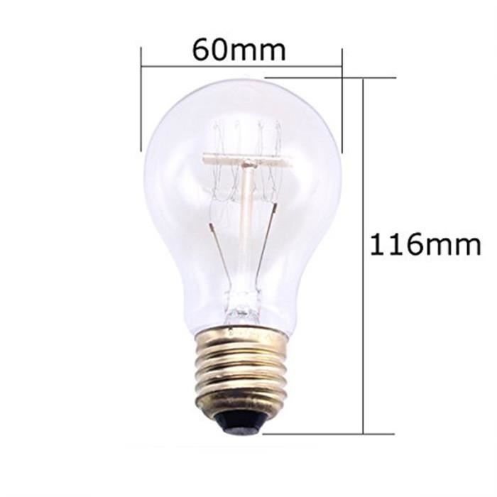 Zoomdo Ampoule Edison E27, Ampoule E27 Vintage Globe Lampe Filament Rétro  Ampoules G80 40W 220V Blanc Chaud (4 Pack) - Cdiscount Maison