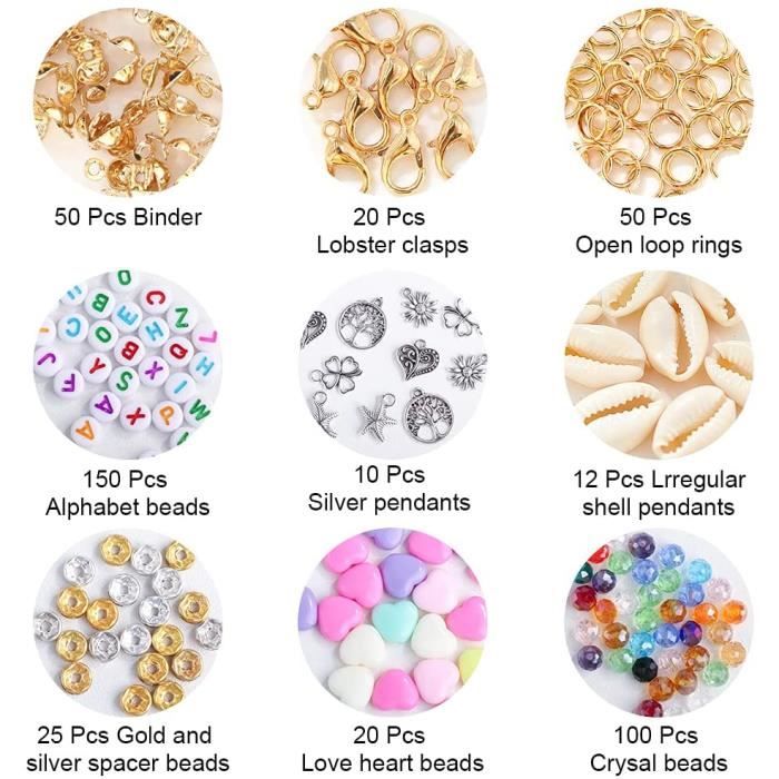 Potosala 4000 pièces perles d'argile polymère perles plates perles  d'espacement perles de disque pour la fabrication de bijoux Bracelets  collier