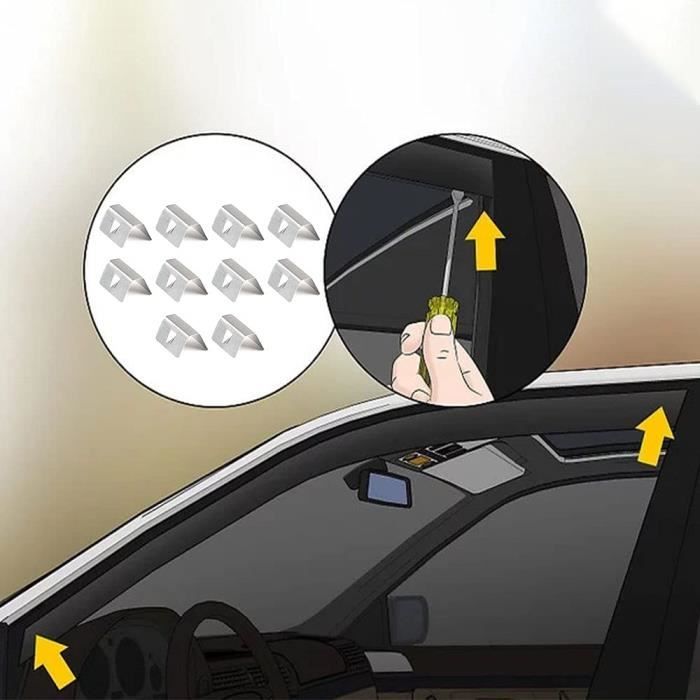 Deflecteur Pour Auto - Clips Déflecteurs Fenêtre Agrafes Déflecteur Vent 10  Pinces Pare-Brise Acier Inoxydable Pince - Cdiscount Auto