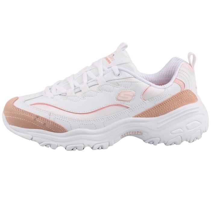 Femme Blanche Skechers D Lites Femme Orange Skechers UNO White