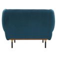 Fauteuil - ATMOSPHERA - Isee - Velours bleu canard - Design tendance - Confortable-3
