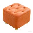 Repose-pieds pouf tabouret décoratif tabouret de loisirs repose-pieds carré pour chevet salon canapé appartement orange-3