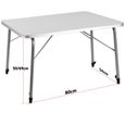 Deuba | Table de camping • 80x54cm • réglable en hauteur • Aluminium - Blanc | Table de jardin, terrasse-3