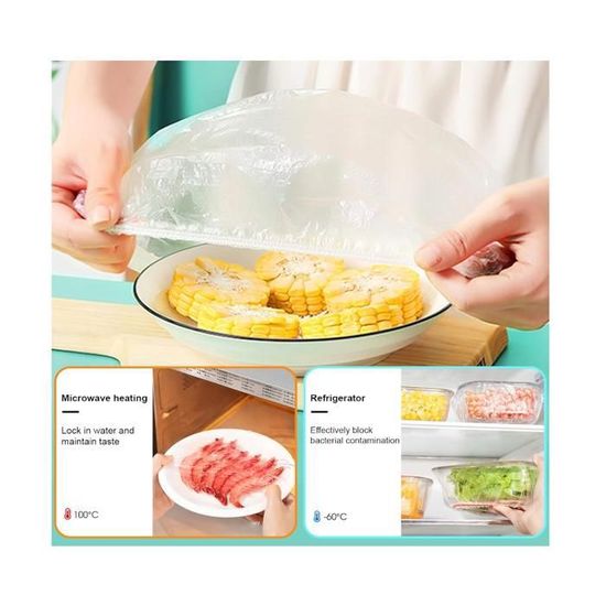 Sac Alimentaire Lot De 300 Charlotte Alimentaire Reutilisable,Film Alimentaire Elastique Sac De Conservation Couvre Plat Reutilisable Conservation - Maison Film Alimentaire Professionnel