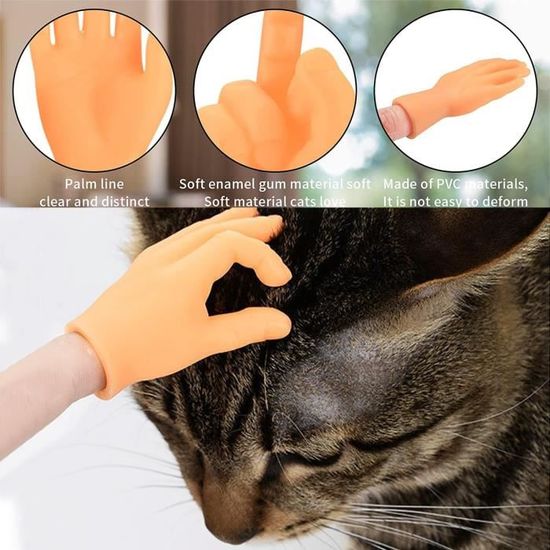18 Petites Mains Marionnettes à Doigt En Silicone - Jouet Chat, Farces, Activités Thème - Gestes Réalistes