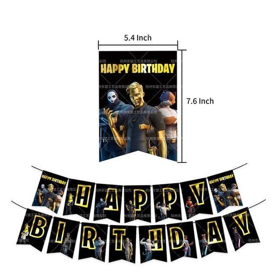 Fortnite Jeu De Fete D Anniversaire Tirez Drapeau Gateau Carte Ballon Ensemble Cdiscount Maison