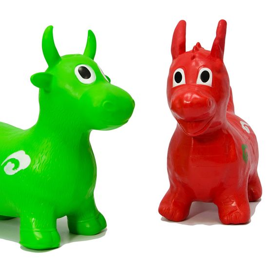 Eyepower Dragon Gonflable /à Chevaucher pour sautiller rebondir Porteur en Forme de Dinosaure Rouge pour Enfants en /âge de Marcher Hauteur dassise 26 cm