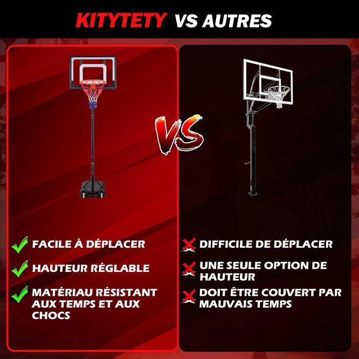 Arkyomi – Panier De Basket Enfant – Hauteur Réglable 79-105 Cm – Intérieur/extérieur – Avec 2 Ballons, Filet Et Pompe – Dès 3 Ans