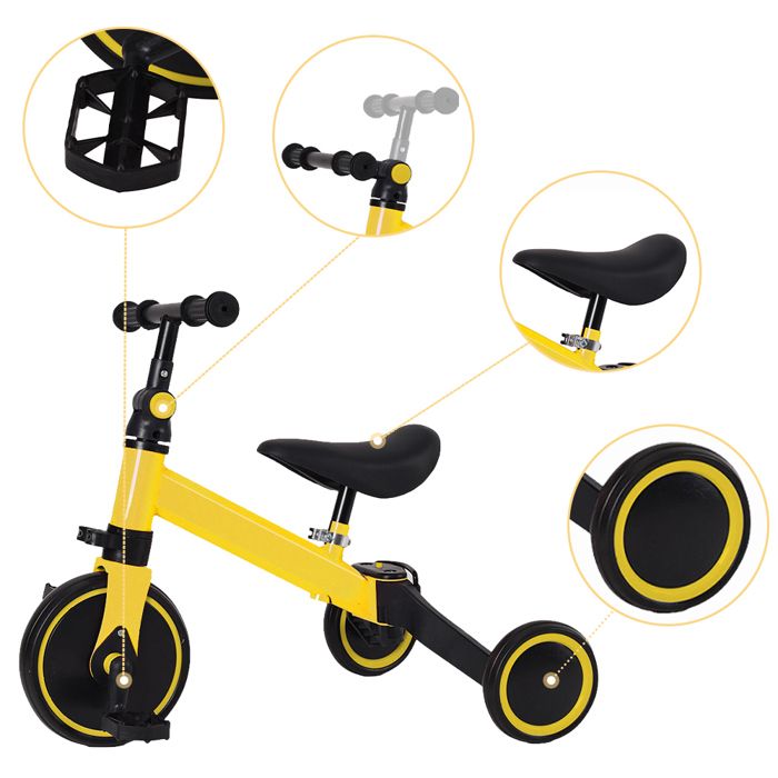 Tricycle KORIMEFA 5-en-1 pour Enfants 1-3 Ans, Poignée de Poussée, Réglable, Bleu - Sport Tricycle KORIMEFA 5-en-1 pour Enfants 1-3 Ans, Poignée de Poussée, Réglable, Bleu - Sport