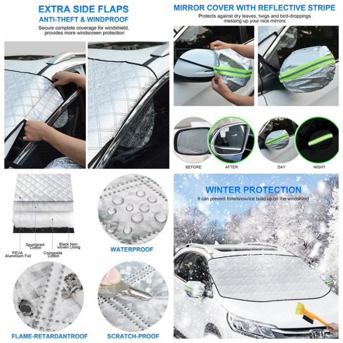 Couverture antigel pour voiture - Couverture anti-glace pour pare-brise de  voiture 