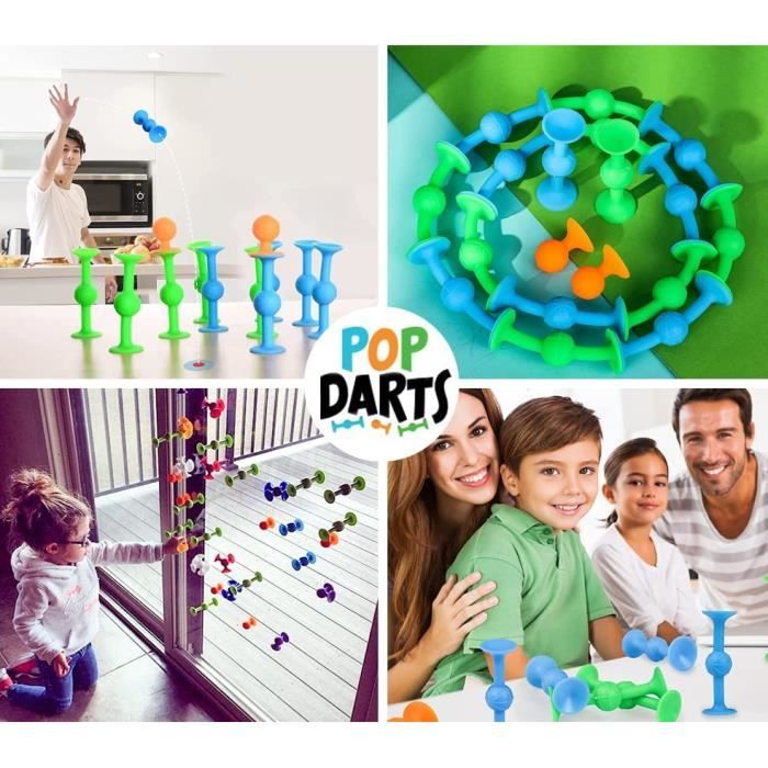 24 Fléchettes Ventouse Pop – Jouet Interactif, Jeu De Tir à La Cible, Silicone Non Toxique, Anti-stress Pour Enfants Et Adultes