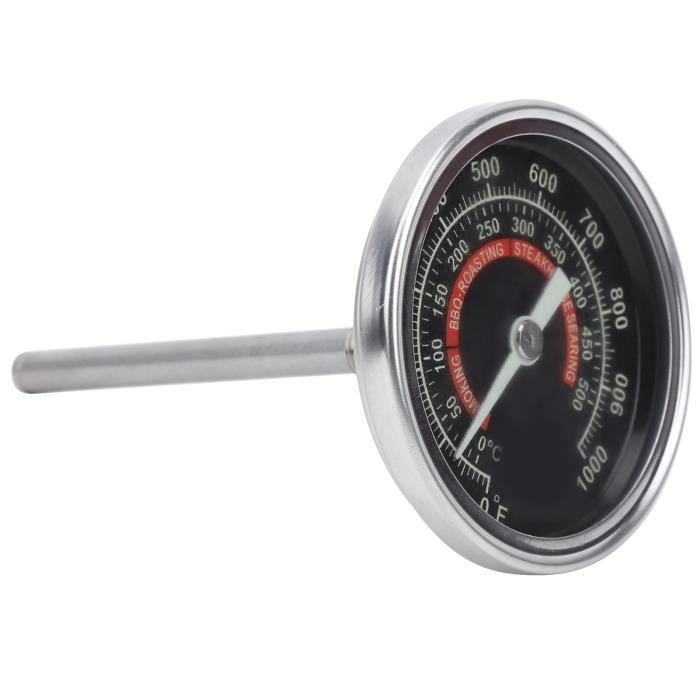 Thermomètre pour Barbecue, Thermomètre de Four en Acier Inoxydable Max  500°C/1000°F