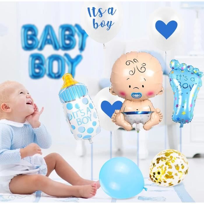 Baby Shower Decoration Garcon, Baby Shower Boy Bleu Ballon Decoration  Naissance, Its a Boy Ballon Douche de Bébé Bannière,Garcon Naissance  Bapteme