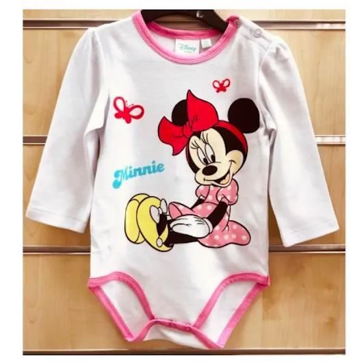 Cadeau de naissance Lot de 3 Bodies Bebe Fille Taille 12 Mois Motif 3 Manche Longue Minie la souris Cdiscount