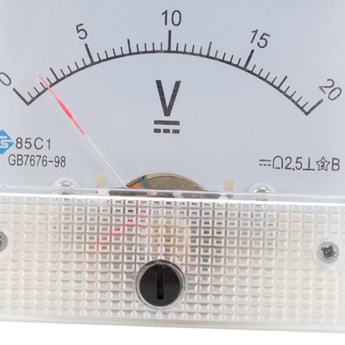 Voltmètre 85C1 DC 0-20V 0-50V 0-100V 0-300V 0-500V Rectangulaire Classe 2.5  Analogique Groupe Volt Mètre de Tension DC 0 à 20 V - Achat / Vente  Compteur de tension CC - Cdiscount