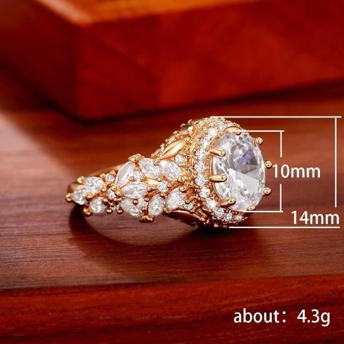 Bague pour femme en plaqu or jaune 18 carats avec zircon jaune