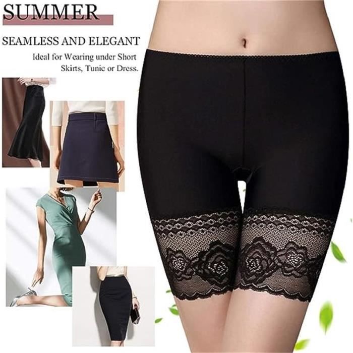 3 Pieces Anti Frottement Cuisse Boxer Invisible Confortables Short sans Couture Pantalon De Securite Dentelle Culotte Noir Cdiscount Pret a Porter